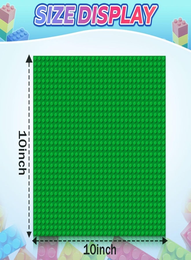 Chilvil 2 Pack Classic Baseplates Board for Building Bricks, Compatible with All Major Brands, Platforms Base Building Sheet for Activity Table Build on Mat Accessories for Kids Teens Adults, 10" x 10" - Image 2